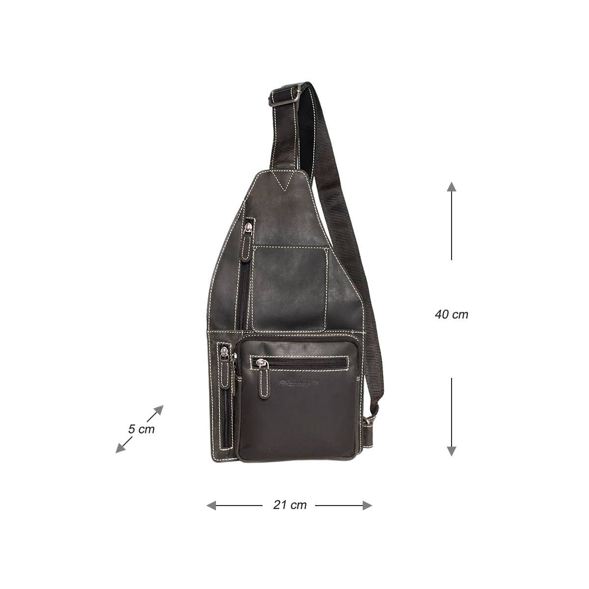 Arrigo Crossbody Shoulder Bag Buffalo Leather - 3 Colours: Donkerbruin
