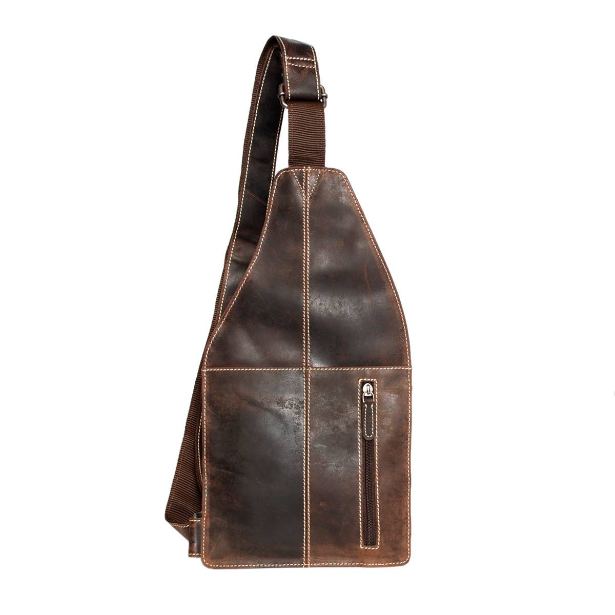 Arrigo Crossbody Shoulder Bag Buffalo Leather - 3 Colours: Donkerbruin