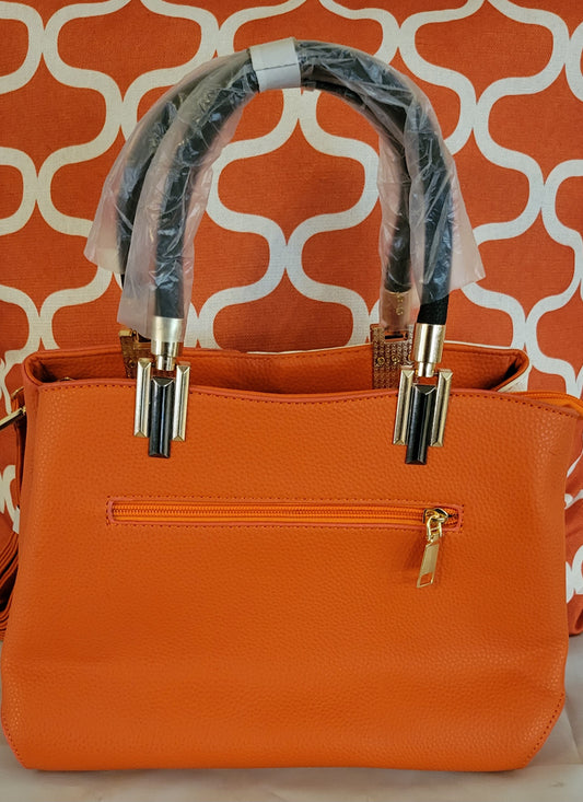 *NEW* Orange & White Single Stripe Satchel