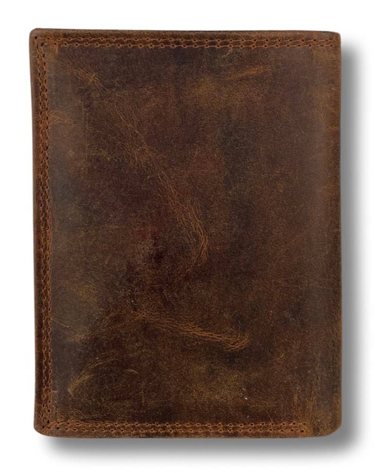 Men Wallet Buffalo Leather - Billfold - RFID - Arrigo: Black