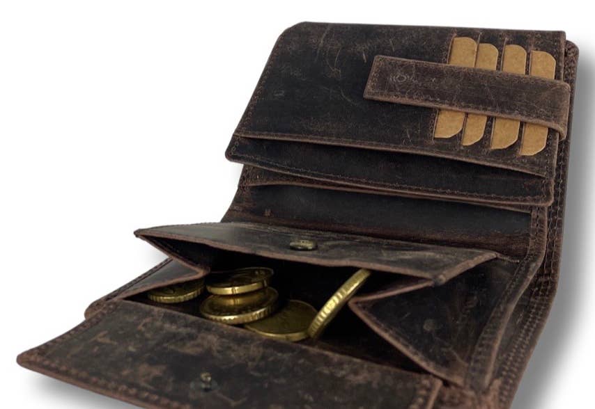 Men Wallet Buffalo Leather - Billfold - RFID - Arrigo: Black