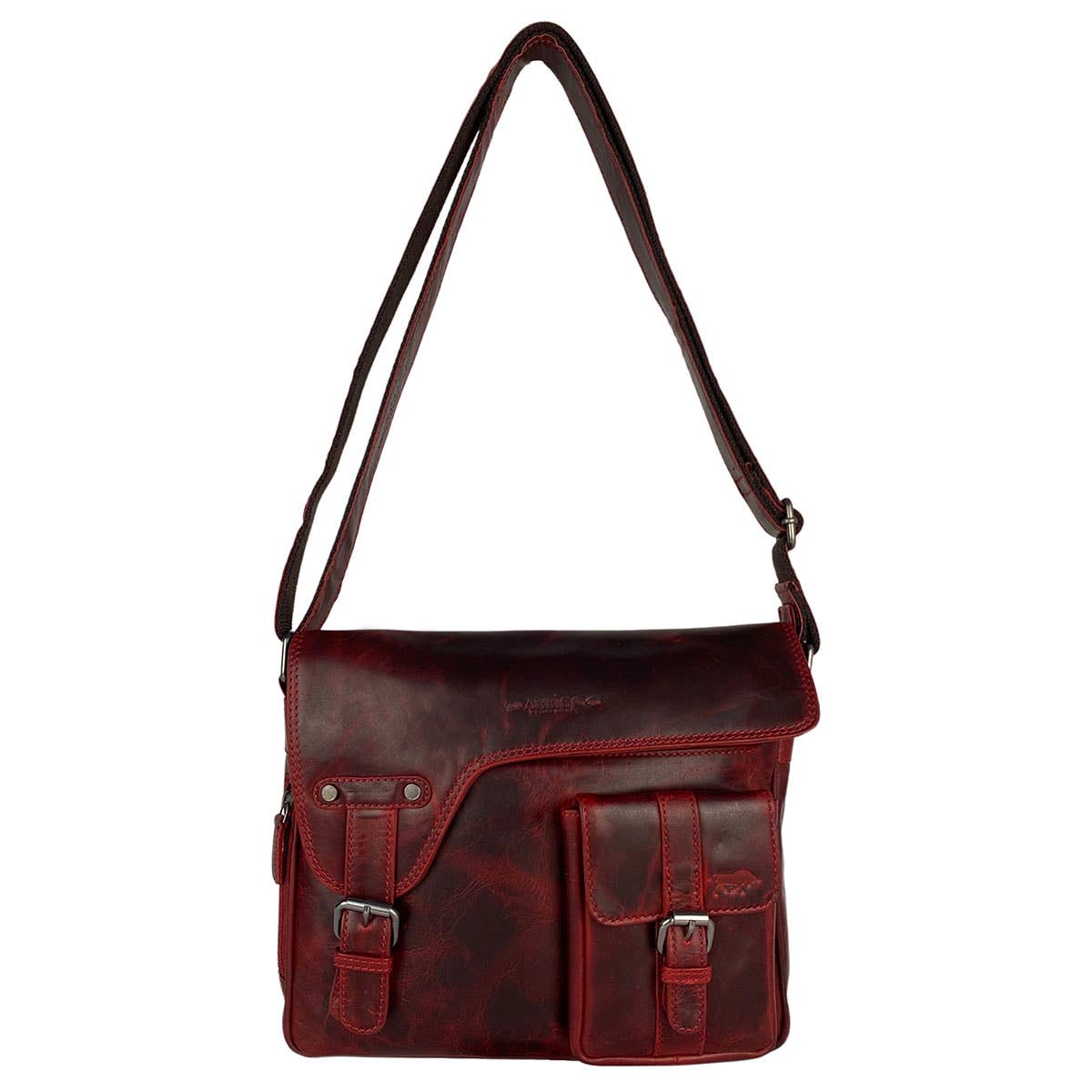 Messenger Bag - Shoulder Bag Leather - 6 colours - Arrigo: Red