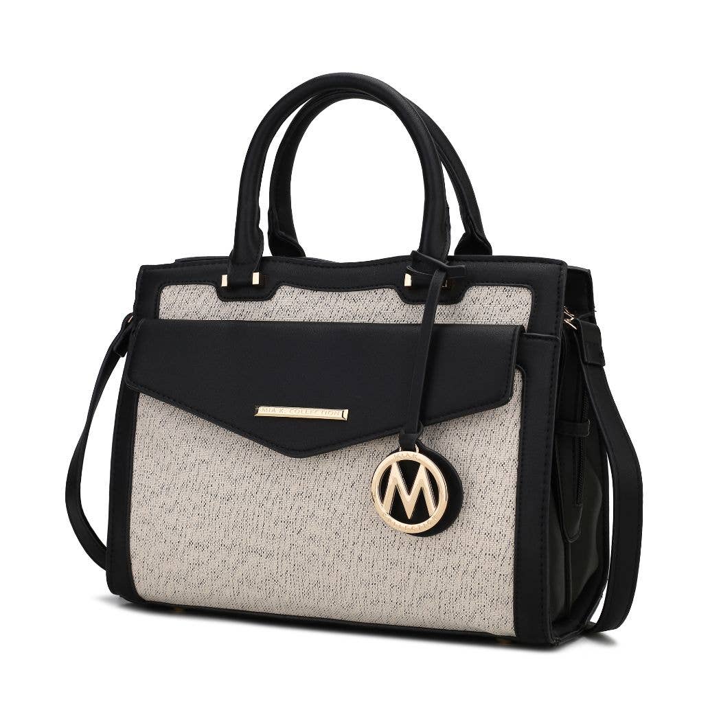 Alyssa Satchel Handbag, Crossover Women By Mia K.: Black