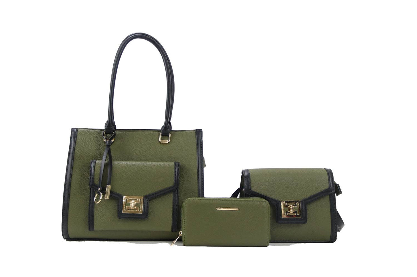 Handbag Set 3 in 1 S1955 I Jolene Couture: Olive