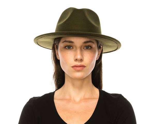 FEDORA HAT: Olive / ONE SIZE