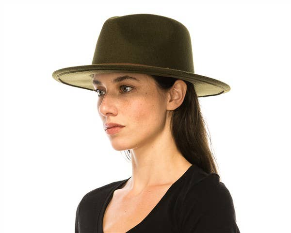 FEDORA HAT: Olive / ONE SIZE