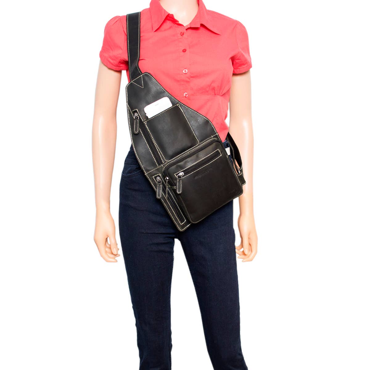 Arrigo Crossbody Shoulder Bag Buffalo Leather - 3 Colours: Donkerbruin