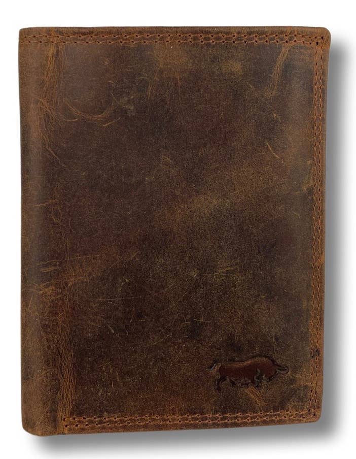 Men Wallet Buffalo Leather - Billfold - RFID - Arrigo: Black