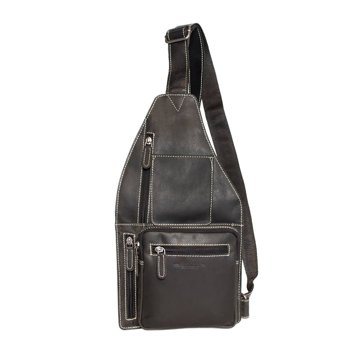 Arrigo Crossbody Shoulder Bag Buffalo Leather - 3 Colours: Donkerbruin