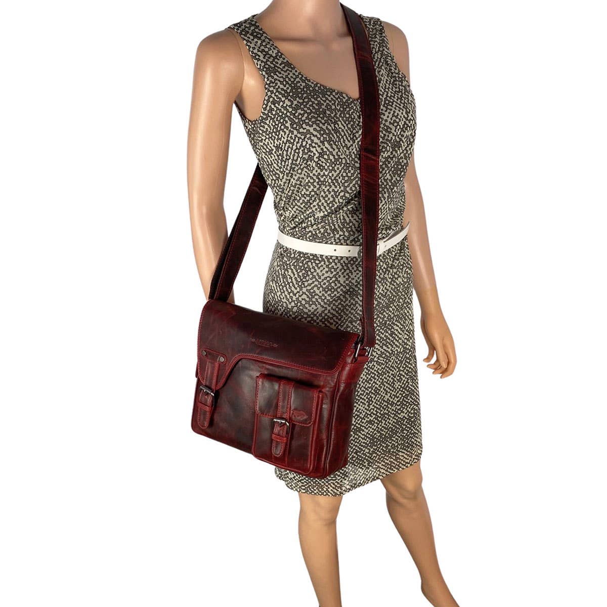 Messenger Bag - Shoulder Bag Leather - 6 colours - Arrigo: Red