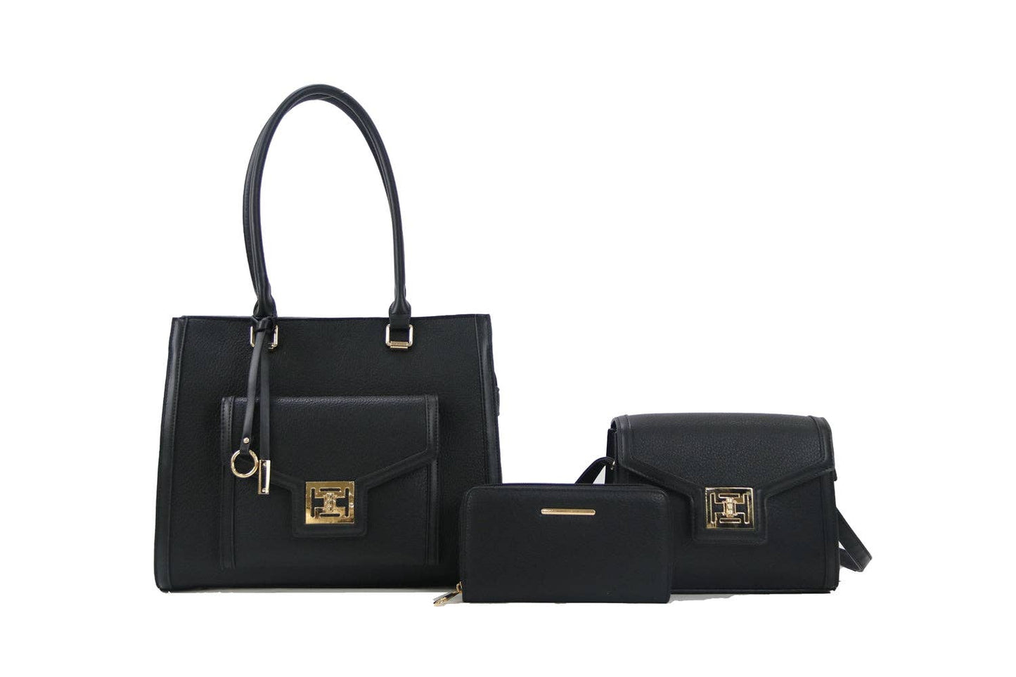 Handbag Set 3 in 1 S1955 I Jolene Couture: Black