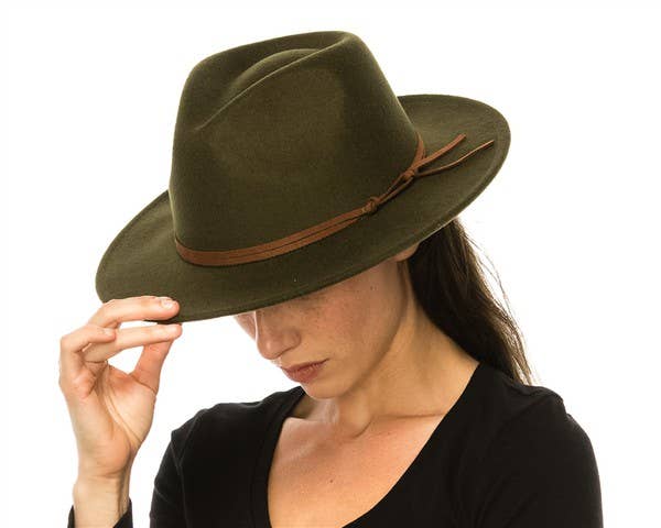 FEDORA HAT: Olive / ONE SIZE