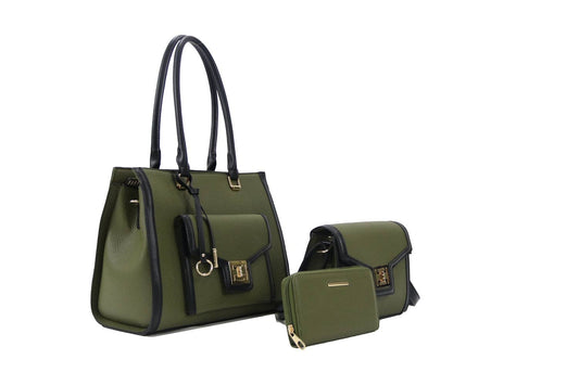 Handbag Set 3 in 1 S1955 I Jolene Couture: Olive