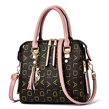 Designer Alpha Printed Satchel Handbag