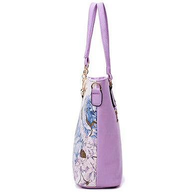 Printed Grain Leather Six Piece Floral Bag Set