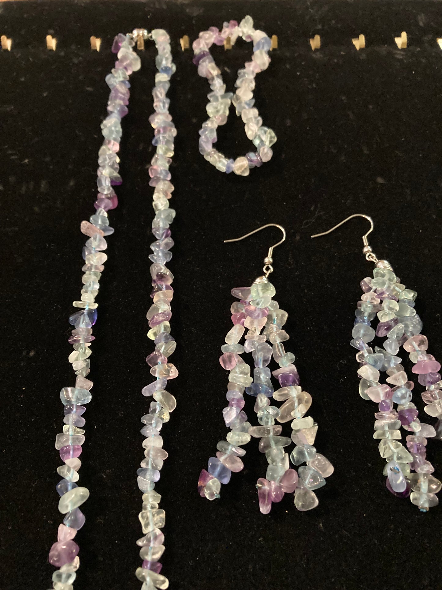 3pc Multi Color Aqua Stone Necklace, Bracelet & Earring Set