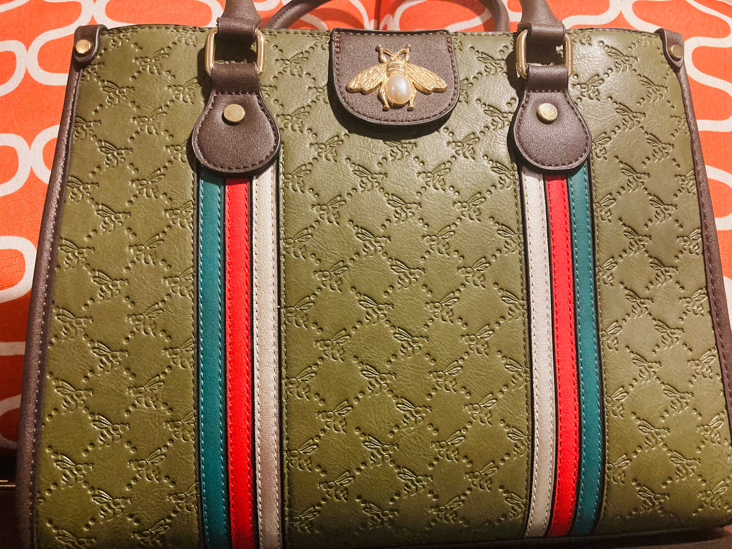 2 Piece Olive Green Handbag with matching wallet