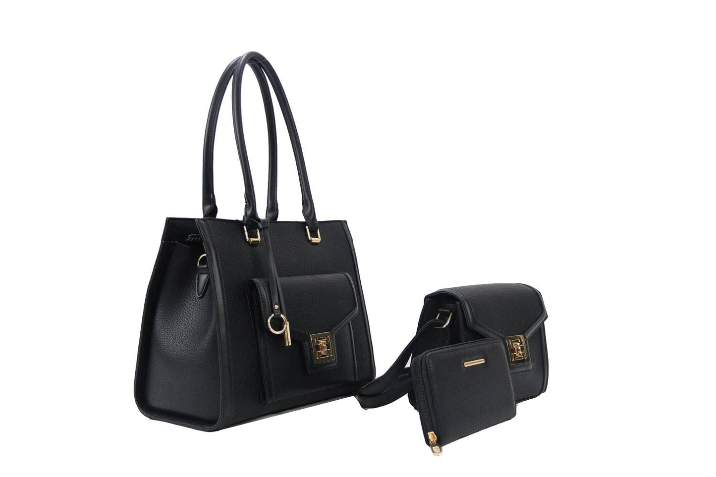 Handbag Set 3 in 1 S1955 I Jolene Couture: Black