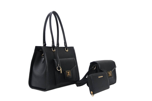 Handbag Set 3 in 1 S1955 I Jolene Couture: Black