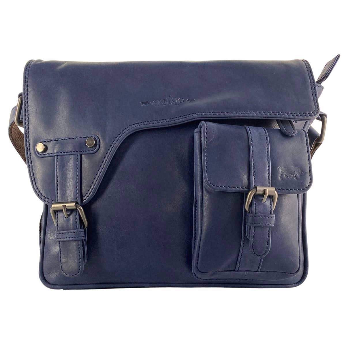 Messenger Bag - Shoulder Bag Leather - Arrigo: Dark blue