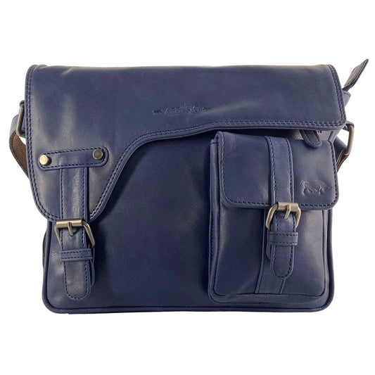 Messenger Bag - Shoulder Bag Leather - Arrigo: Dark blue